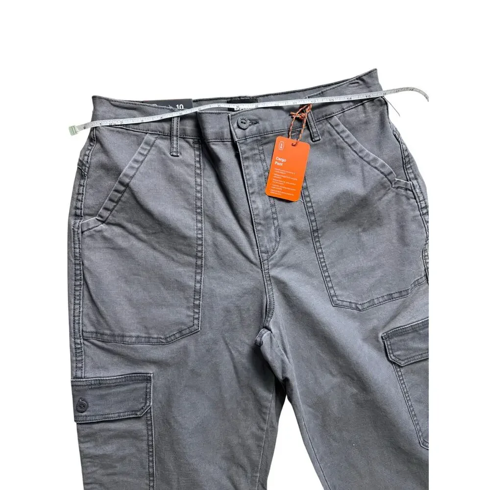 BASS OUTDOOR Women's High-Rise Canvas Cargo Pants FORGED IRON NWT SIZE  10 - Picture 9 of 10